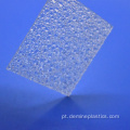 Folha de policarbonato transparente em relevo para divisória de parede